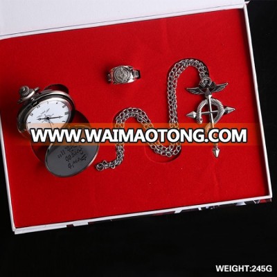 Letter Sign Pocket-watch(box packing)/Wholesale/Good Quality/Fashion Anime/Cos/Hot Pocket-watches Fullmetal Alchemist