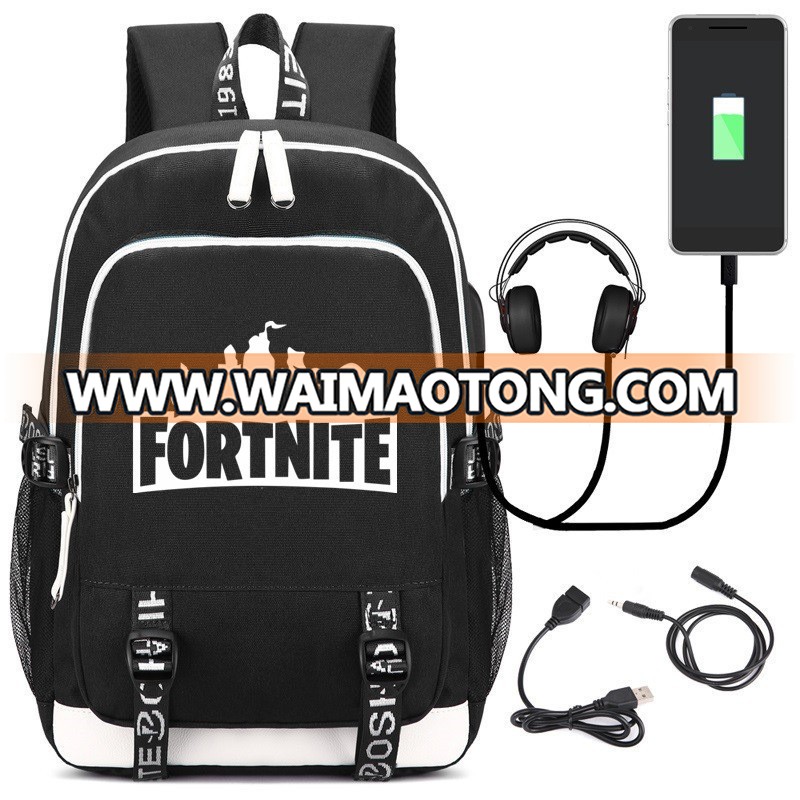 Fashion Hotsale FORTNITE Backpack Game Fortnite USB Backpack Fortnite Bag Satchel Gift Bag